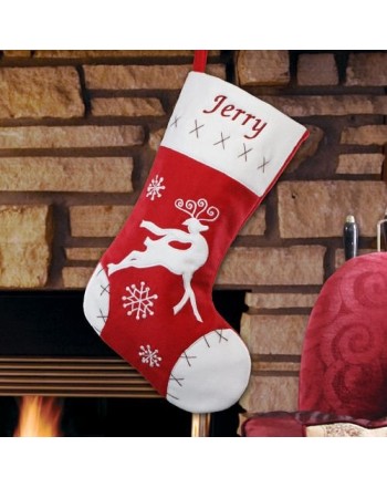 GiftsForYouNow Reindeer Personalized Christmas Stocking