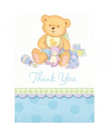Precious Bear Blue Thank Cards