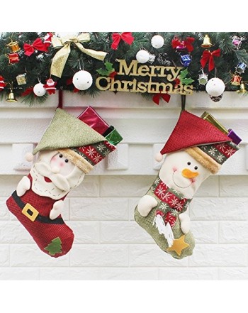 LaBetti Christmas Stockings Santa Snowman