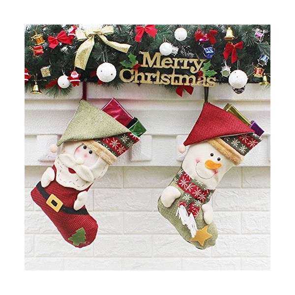 LaBetti Christmas Stockings Santa Snowman