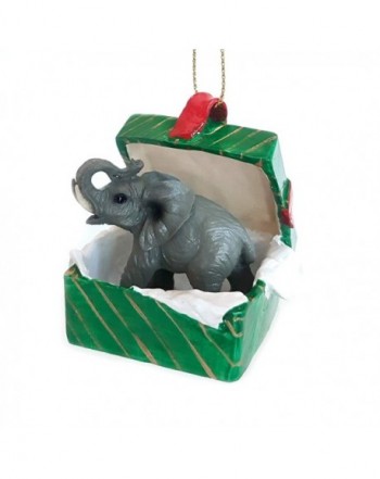 Elephant Gift Box Christmas Ornament