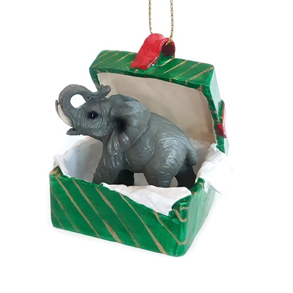 Elephant Gift Box Christmas Ornament