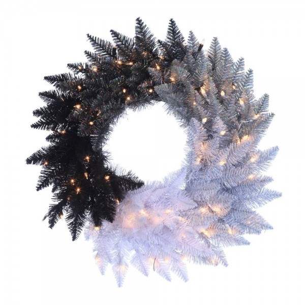 Pre Lit Vintage Spruce Wreath Lights