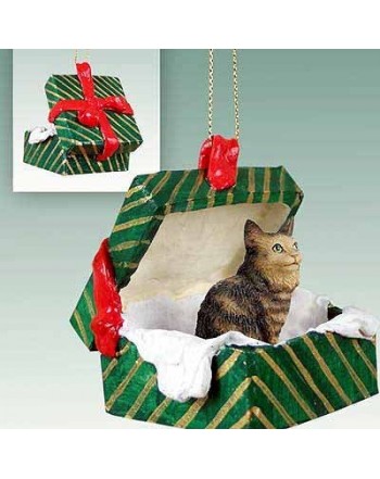 Maine Coon Christmas Ornament Brown