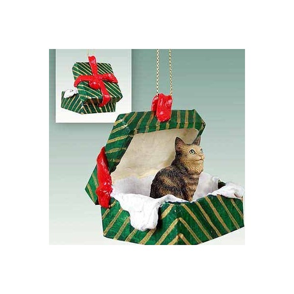 Maine Coon Christmas Ornament Brown