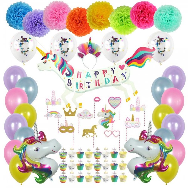 Unicorn Birthday Party Decorations Pack