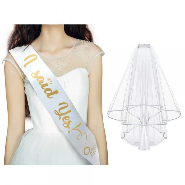 Gold White Said Sash Veil Gold White Said Sash Veil