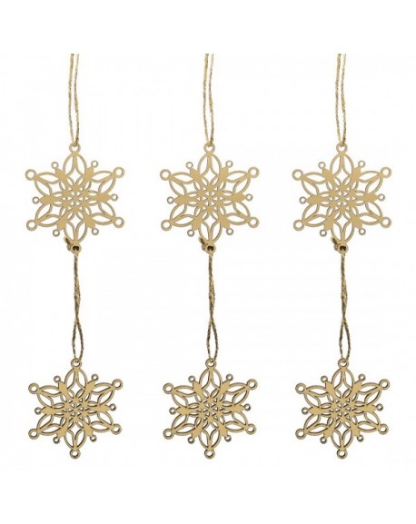 10pcs Snowflake Wooden Figurine Flower Laser Cut Wooden Embellishments ...