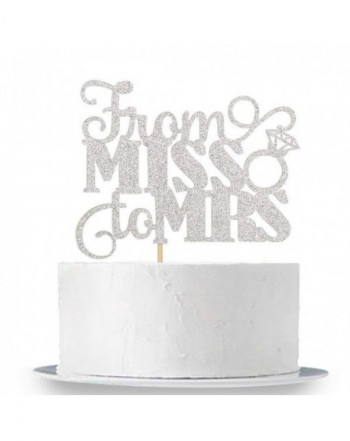 Silver Glitter Miss Cake Topper