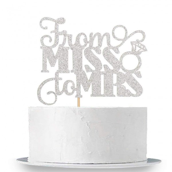 Silver Glitter Miss Cake Topper