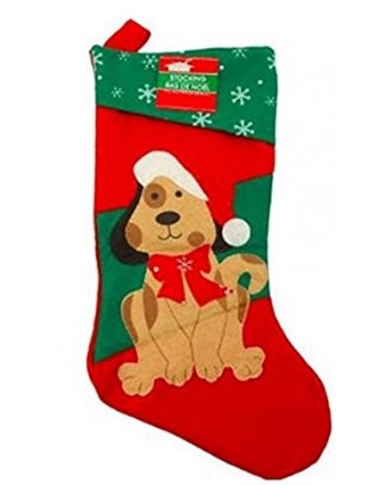 DOG CHRISTMAS STOCKING FELT GLITTER