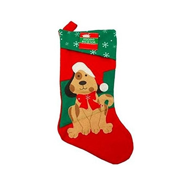 DOG CHRISTMAS STOCKING FELT GLITTER