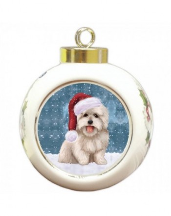 Christmas Holiday Tulear Wearing Ornament