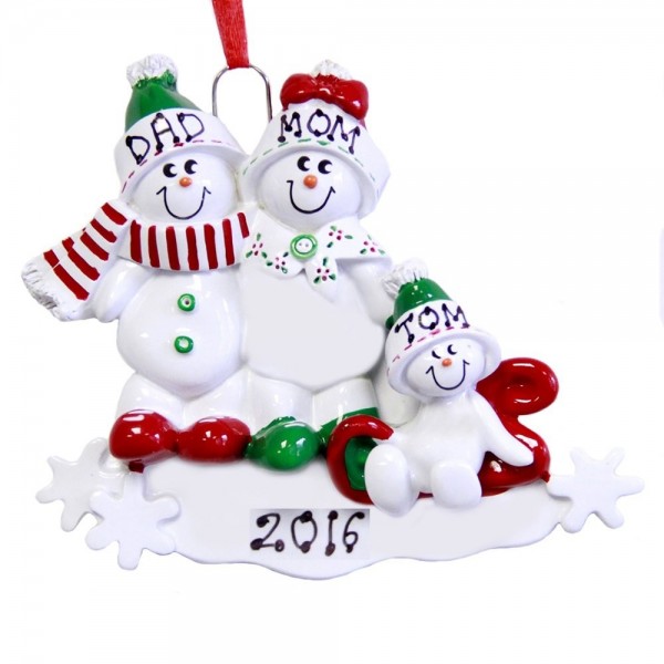 Family Snowman Personalized Christmas Ornament