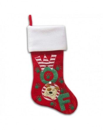 Dog Christmas Stocking WOOF inch