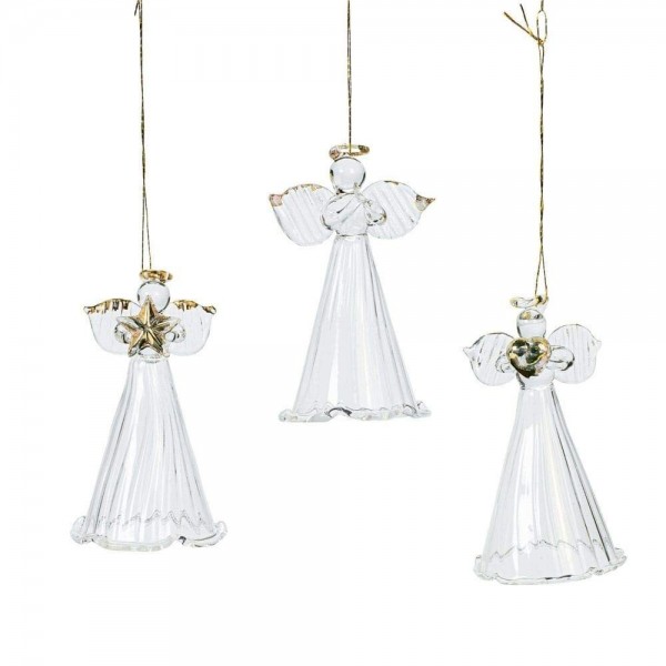 Dozen Glass Angel Ornaments CHRISTMAS