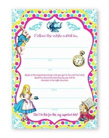 Alice Wonderland Brights Invitations Envelopes