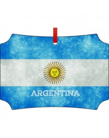 Argentinian Flag TM Double Sided Aluminum Ornament