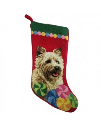 Terrier Christmas Stocking Hand Stiched Needlpoint