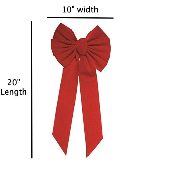 Red Bow - Christmas Wreath Bow - Great for Large Gifts - Indoor/Outdoor ...