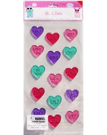 Holiday Valentines Day Hashtag Talking Hearts Gel Window Clings 15 Piece Cn1803e9aq2