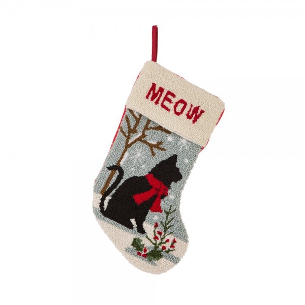 Glitzhome Handmade Hooked Christmas Stocking