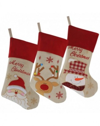 DEJU Burlap Christmas Stockings Set