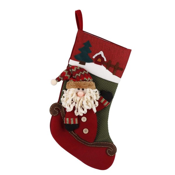 Christmas Stocking 3D Santa Claus Holiday Week Christmas Day Gift Bag ...