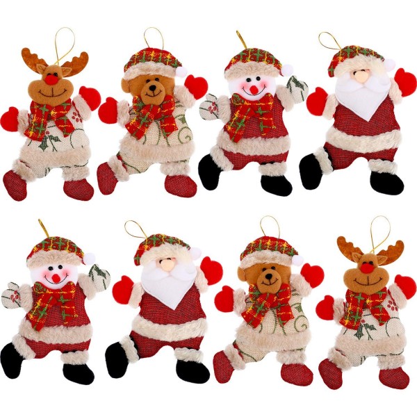 Christmas Tree Doll Ornaments Christmas Hanging Pendant Snowman Santa ...