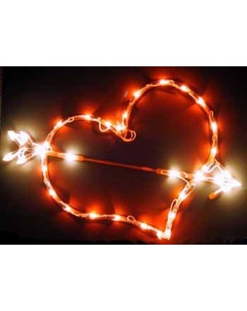 Lighted Window Decoration Heart Arrow