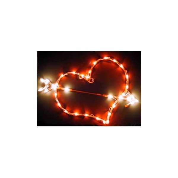 Lighted Window Decoration Heart Arrow