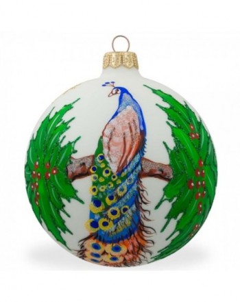 BestPysanky Peacock Branch Christmas Ornament