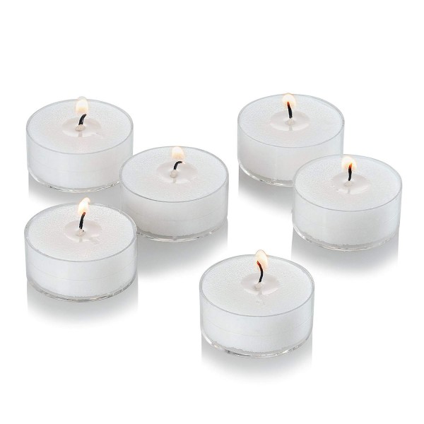White Tealight Candles Clear Cup
