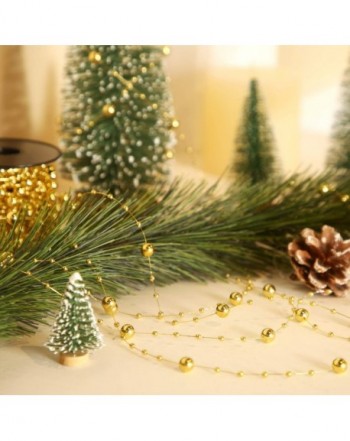 65.6 Feet Christmas Tree Beads Garland Plastic Pearl Strands Chain for ...