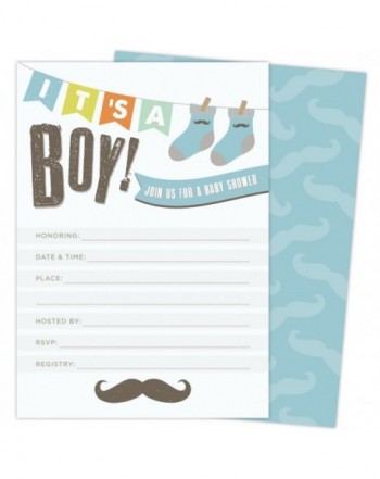 Invitations Mustache Envelopes Festive Multi Color