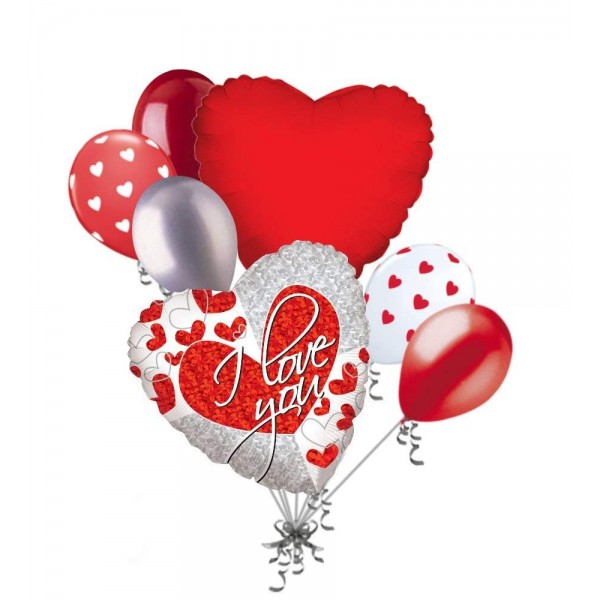 Silver Valentines Balloon Bouquet Sweetest