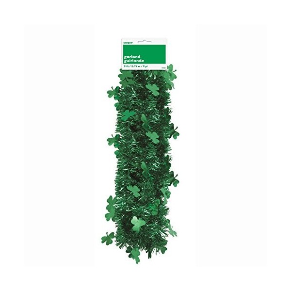 Saint Patricks Shamrock Tinsel Garland