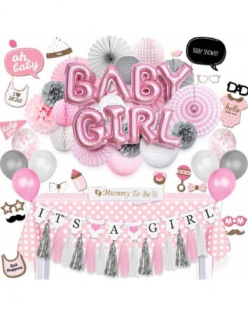 NICROLANDEE Pink Baby Shower Decorations