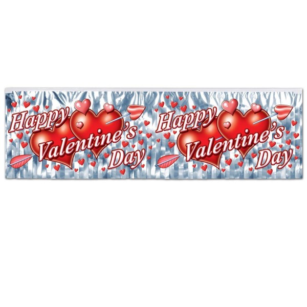 Metallic Valentines Fringe Banner Accessory