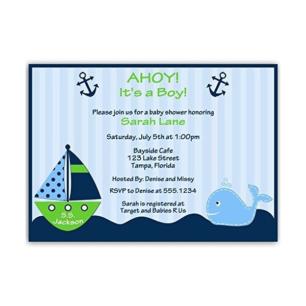 Nautical Invitations Sailboat Personalized Envelopes