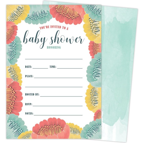 Shower Invitations Elegant Design Envelopes