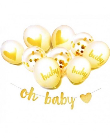 Gold White Baby Shower Decorations