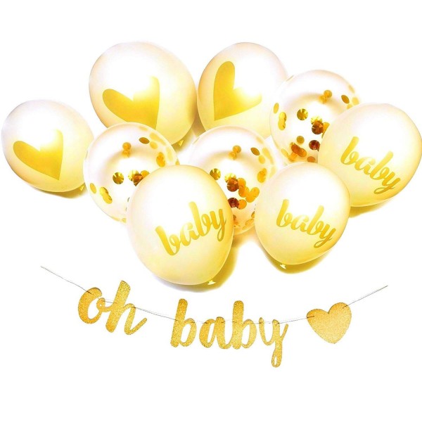 Gold White Baby Shower Decorations