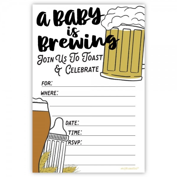 Brewing Shower Invitations Count Envelopes