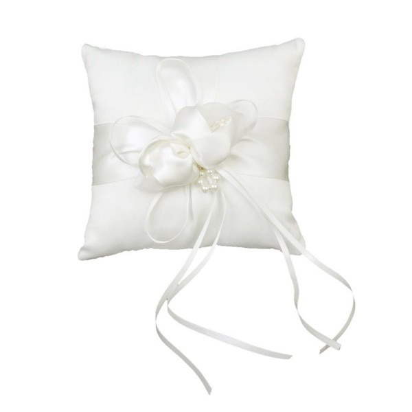 OUNONA Pearls Ceramony Cushion Ribbons