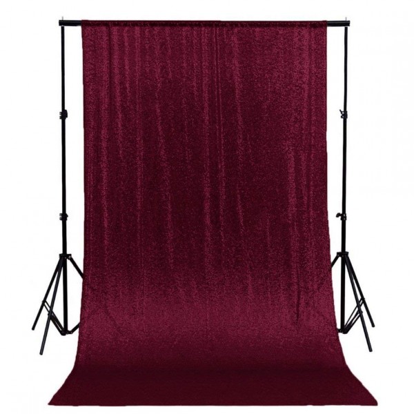 ShinyBeauty Backdrop Sequin Curtain Burgundy