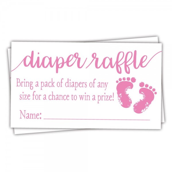 Pink Baby Diaper Raffle Tickets