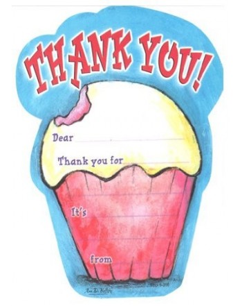 Kids Cupcake Thank Cards Fill