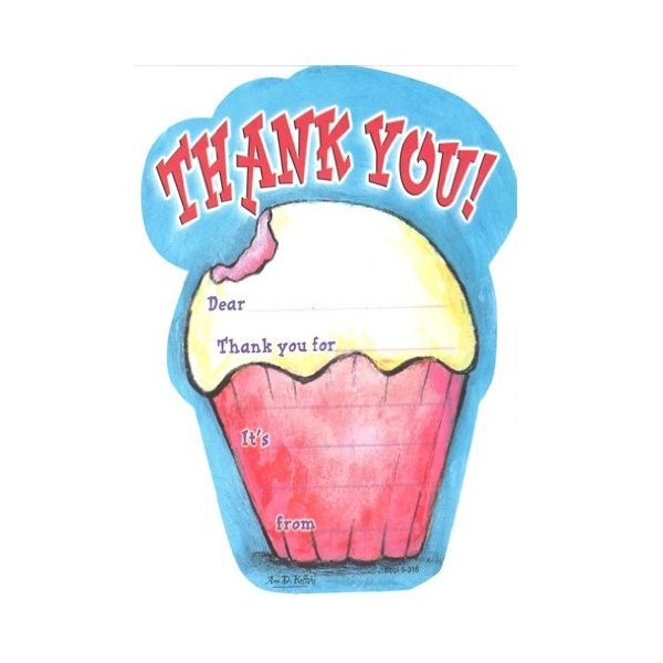 Kids Cupcake Thank Cards Fill