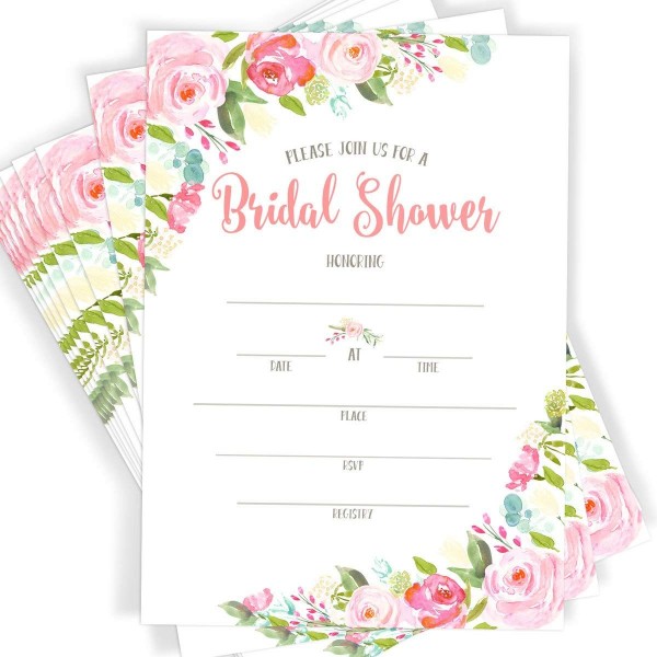 Floral Watercolor Bridal Invitations Envelopes